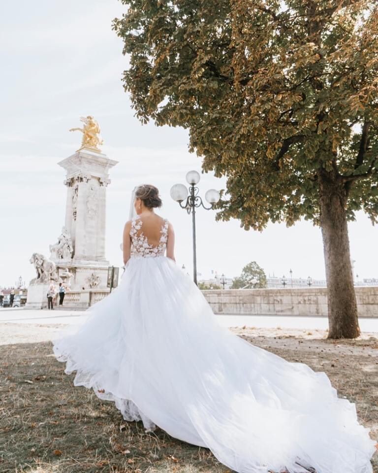 Vestido de novia de Johanna Marcé, corte Princesa