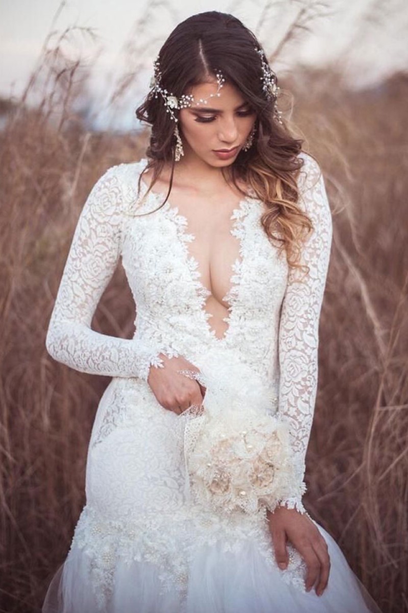 Vestido de novia de Johanna Marcé, Mangas entalladas